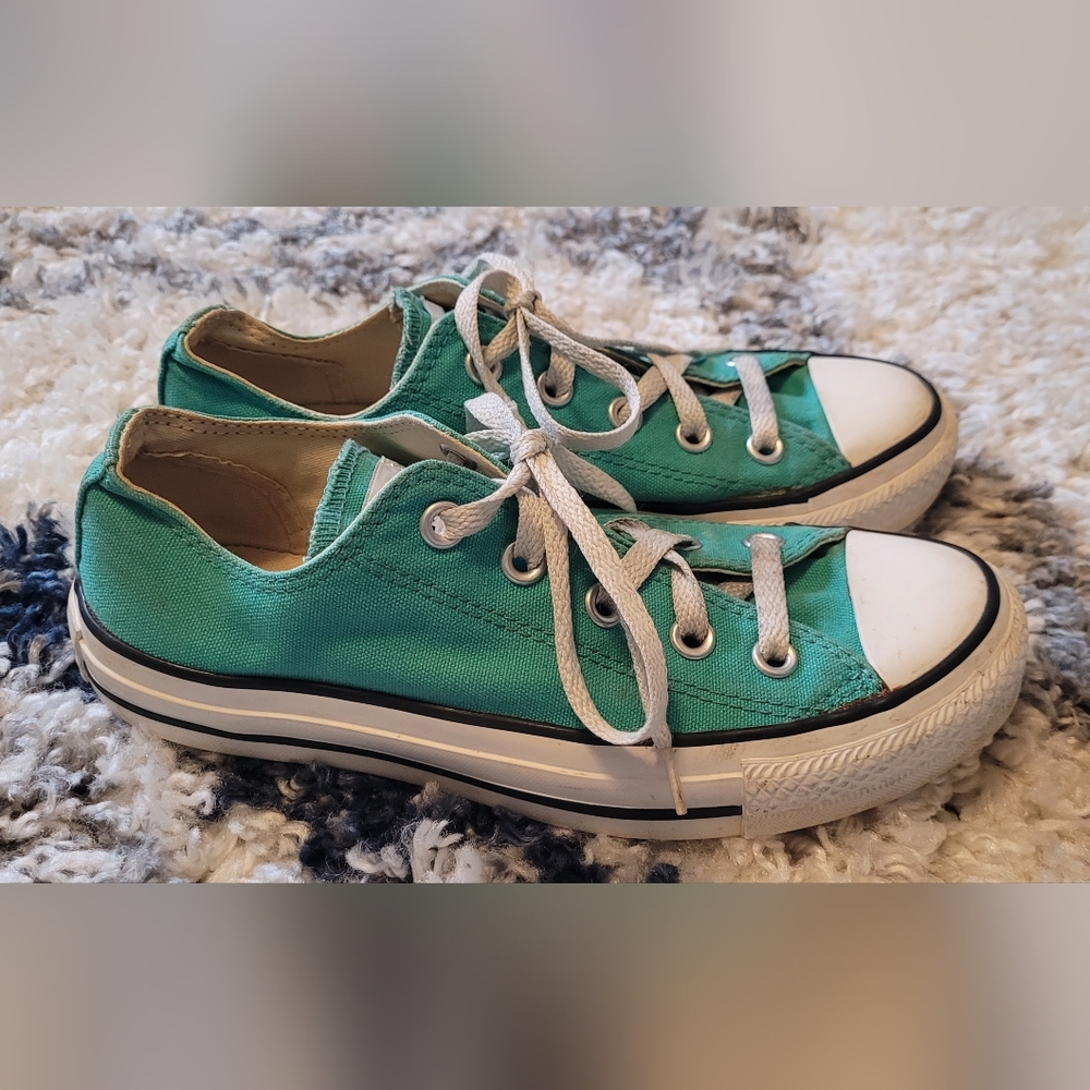 Teal Converse All Stars 🌟 Youth Size 4 - Picture 4 of 8